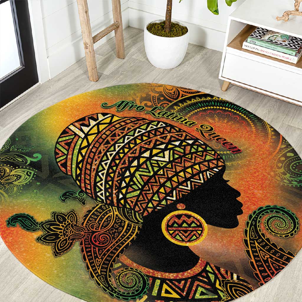 Black Women Round Carpet Afro Latina Queen DT05