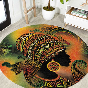 Black Women Round Carpet Afro Latina Queen DT05