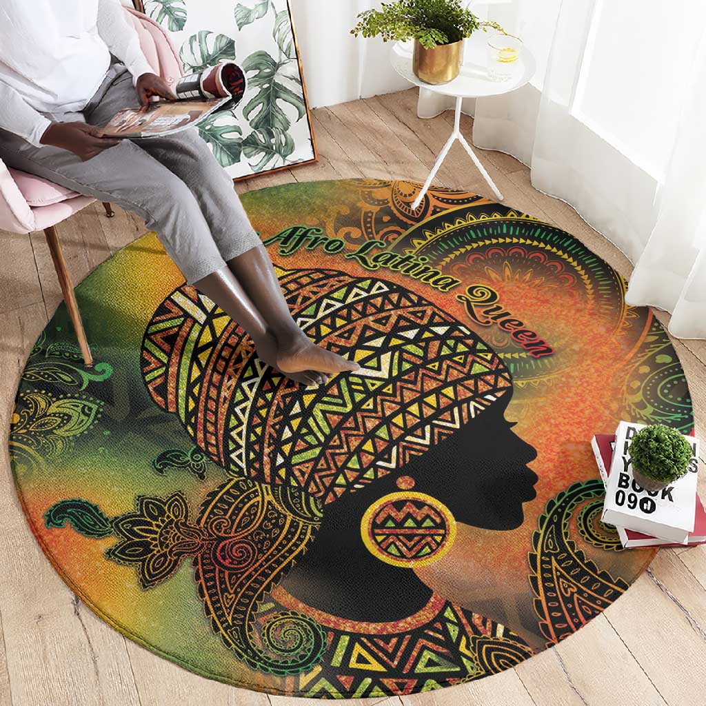 Black Women Round Carpet Afro Latina Queen DT05
