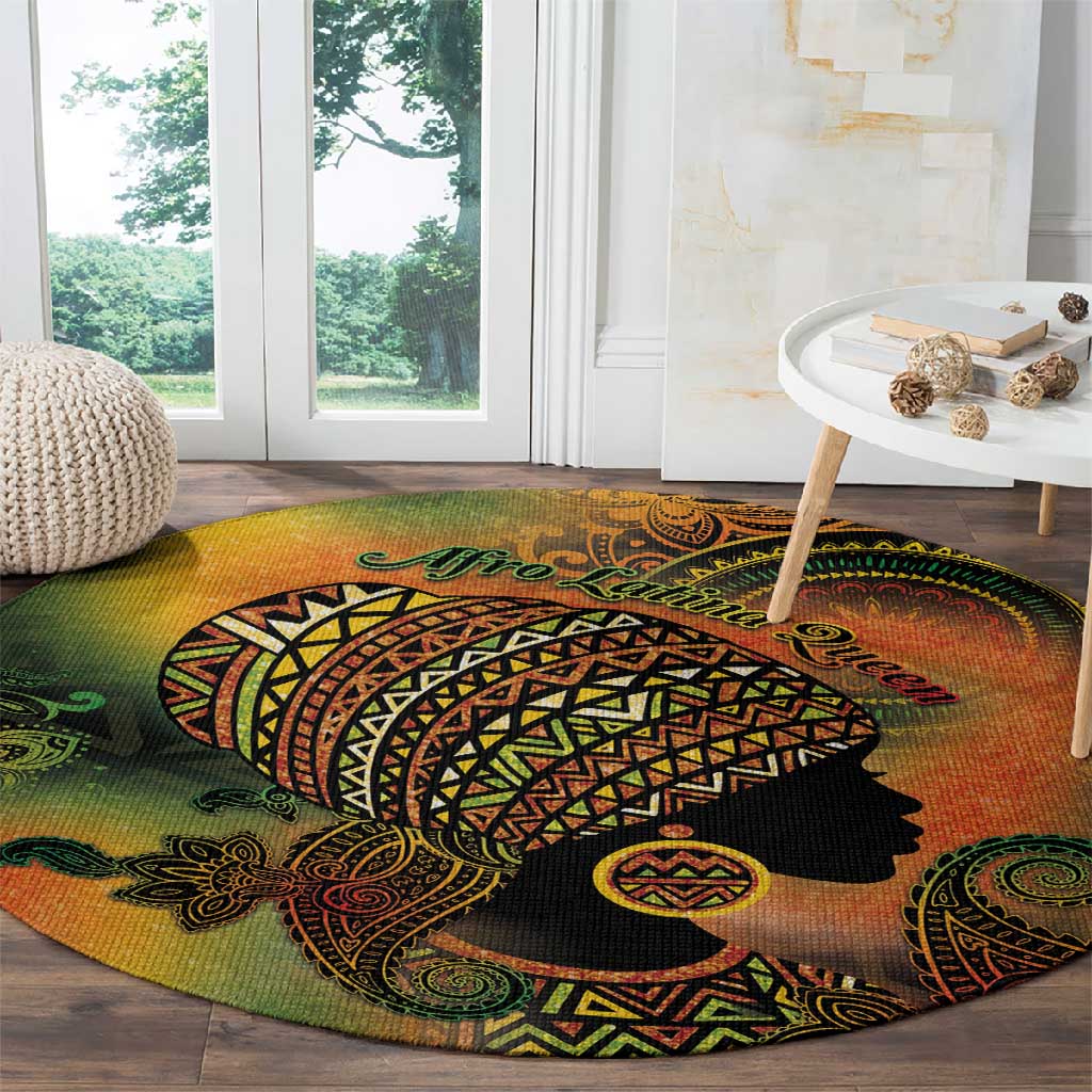 Black Women Round Carpet Afro Latina Queen DT05