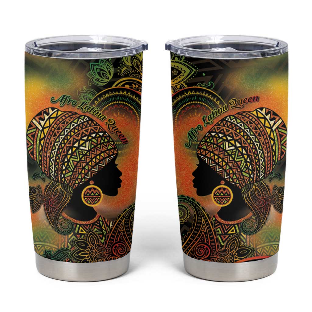 Black Women Tumbler Cup Afro Latina Queen DT05