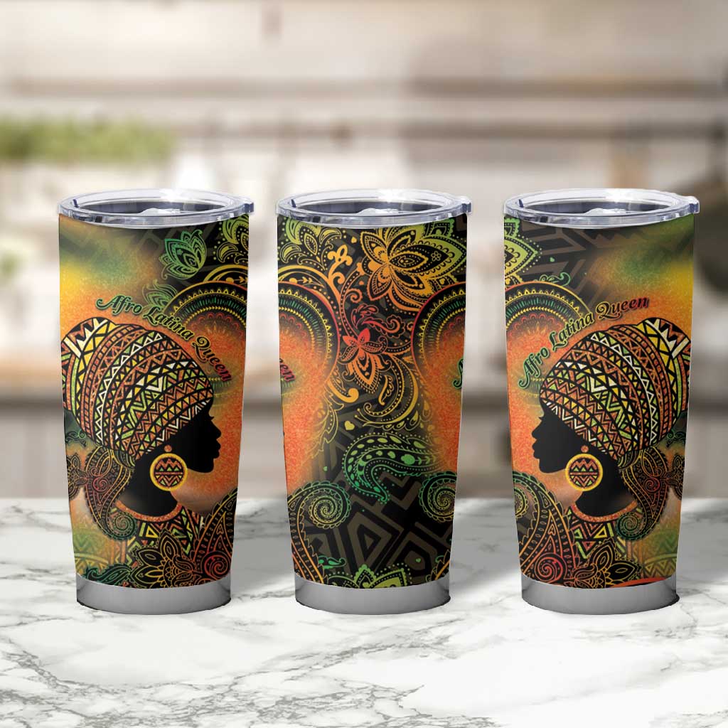 Black Women Tumbler Cup Afro Latina Queen DT05