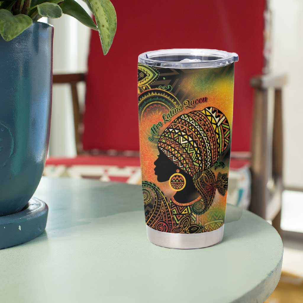 Black Women Tumbler Cup Afro Latina Queen DT05