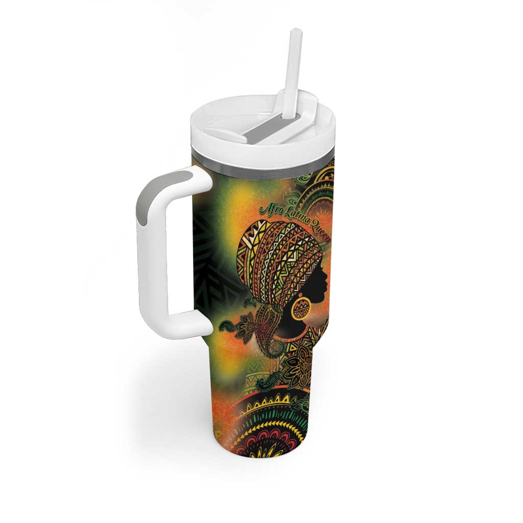 Black Women Tumbler With Handle Afro Latina Queen DT05