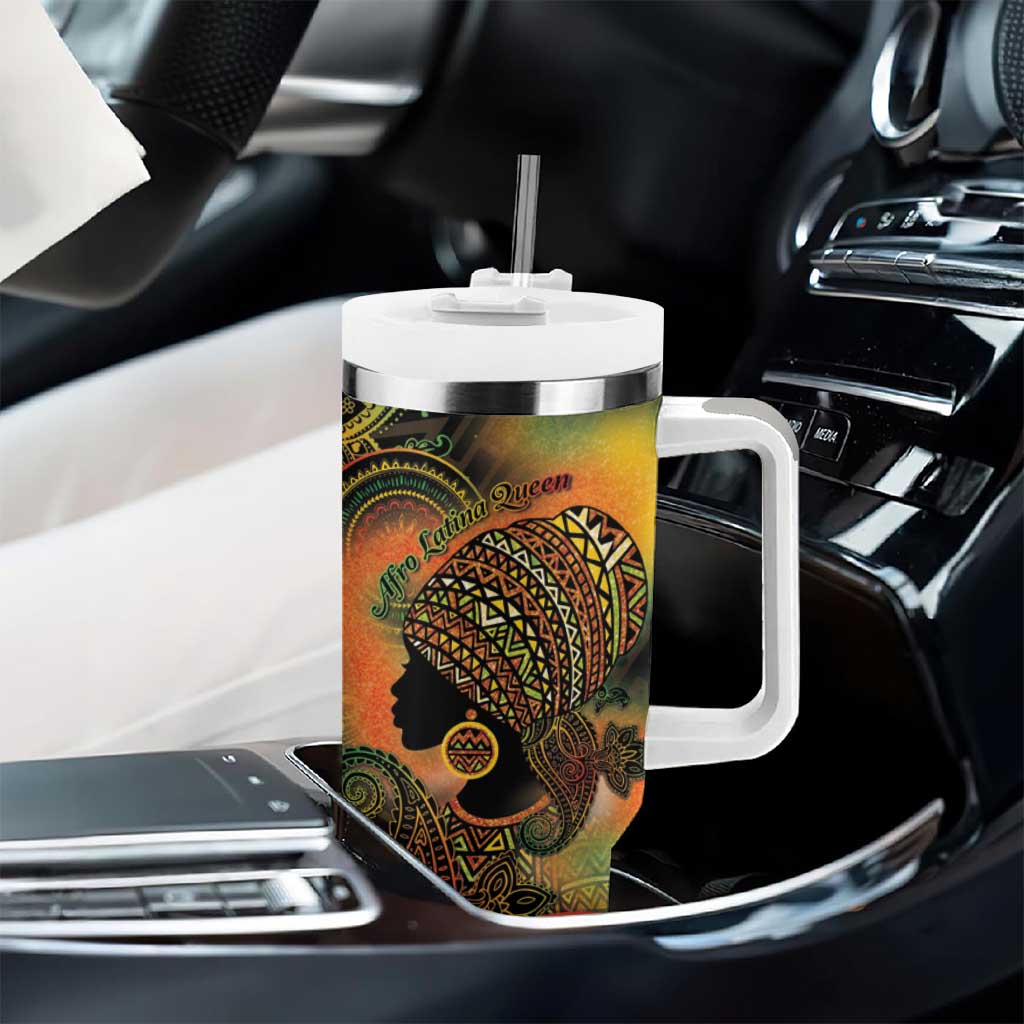 Black Women Tumbler With Handle Afro Latina Queen DT05
