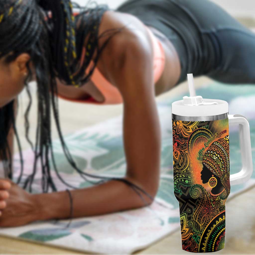 Black Women Tumbler With Handle Afro Latina Queen DT05