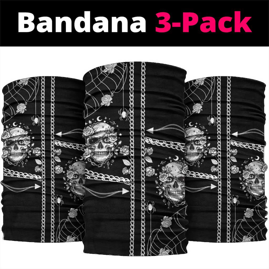 Western Gothic Yoke Neck Gaiter Skull Rose With Spider DT05
