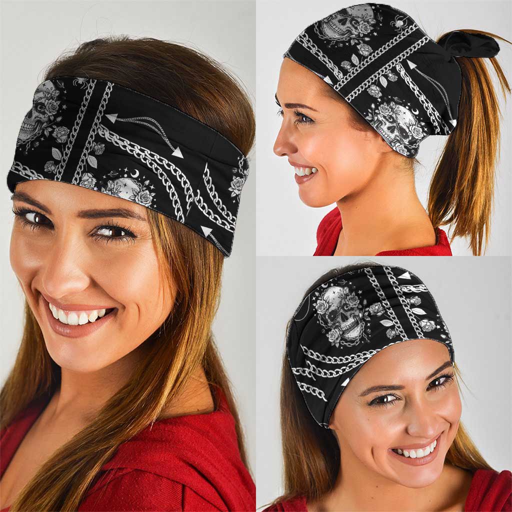 Western Gothic Yoke Neck Gaiter Skull Rose With Spider DT05