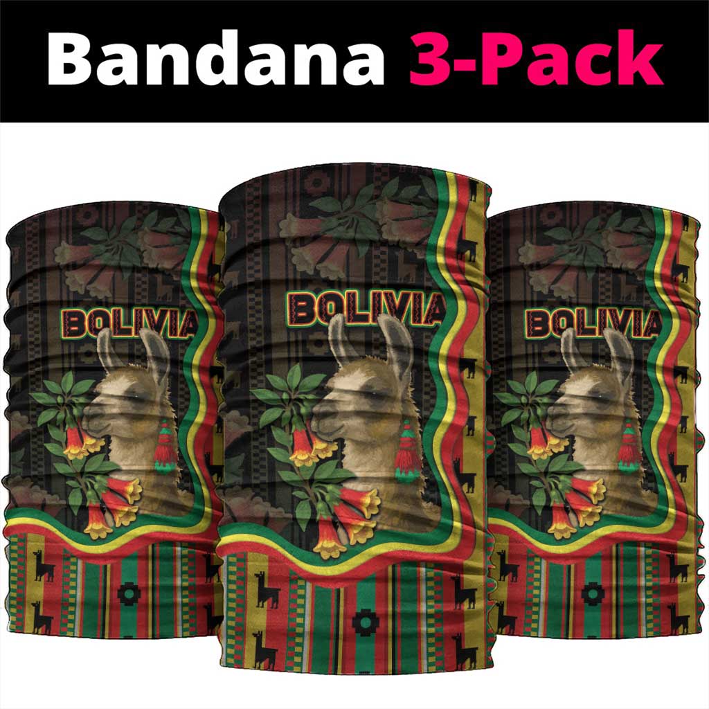 Bolivia Neck Gaiter The Llama With Kantuta Over Andean Patterns DT05