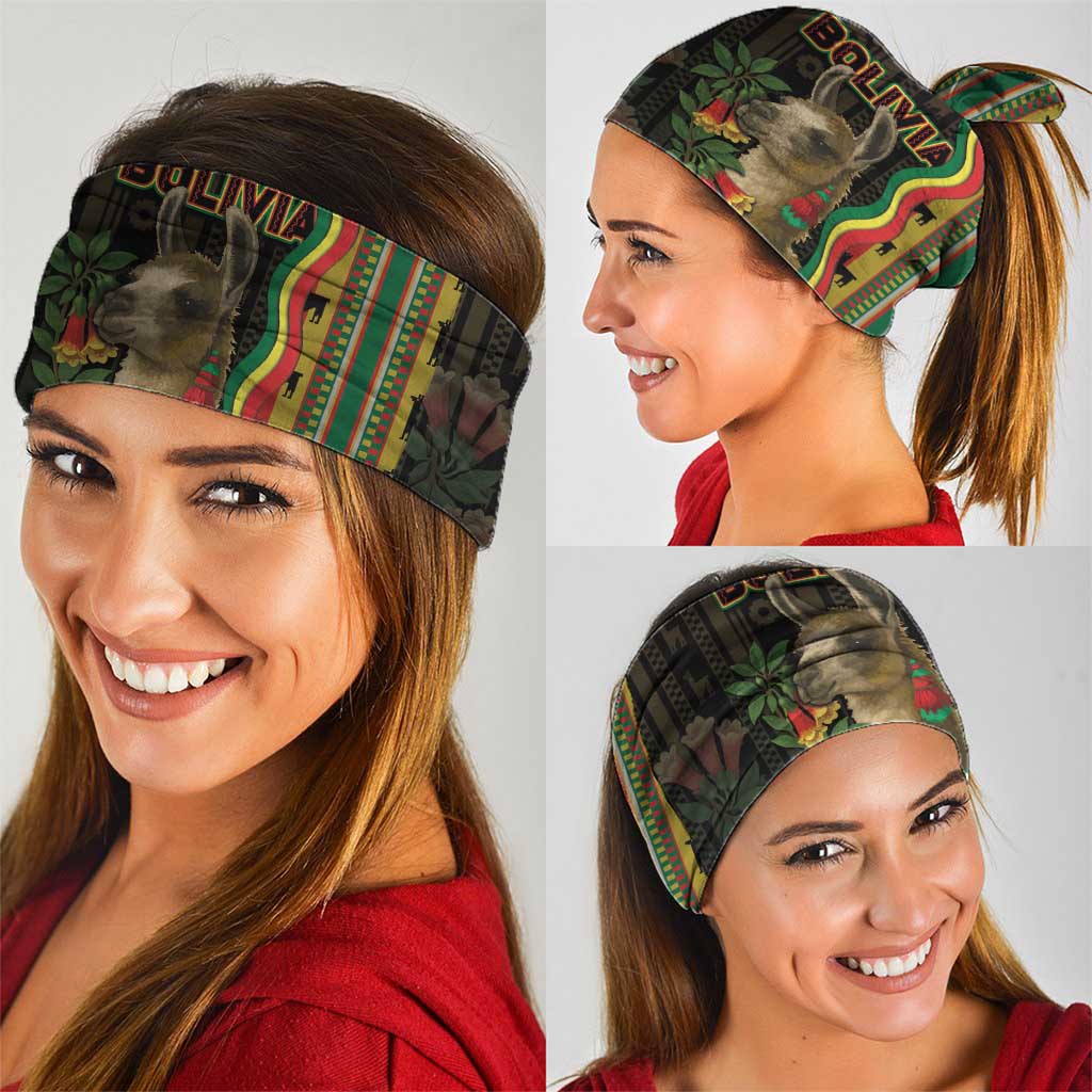 Bolivia Neck Gaiter The Llama With Kantuta Over Andean Patterns DT05
