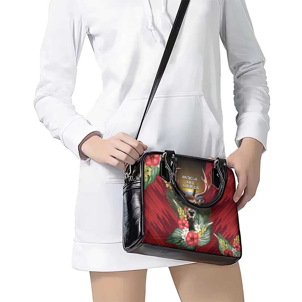 Antigua and Barbuda Shoulder Handbag Tropical Flowers Stag Deer DT05