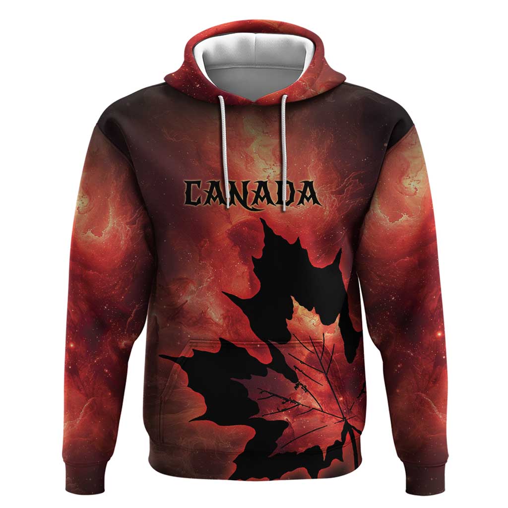 Personalized Canada Maple Leaf Hoodie Red Galaxy Style DT05