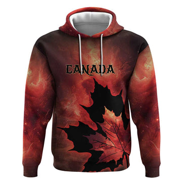 Personalized Canada Maple Leaf Hoodie Red Galaxy Style DT05