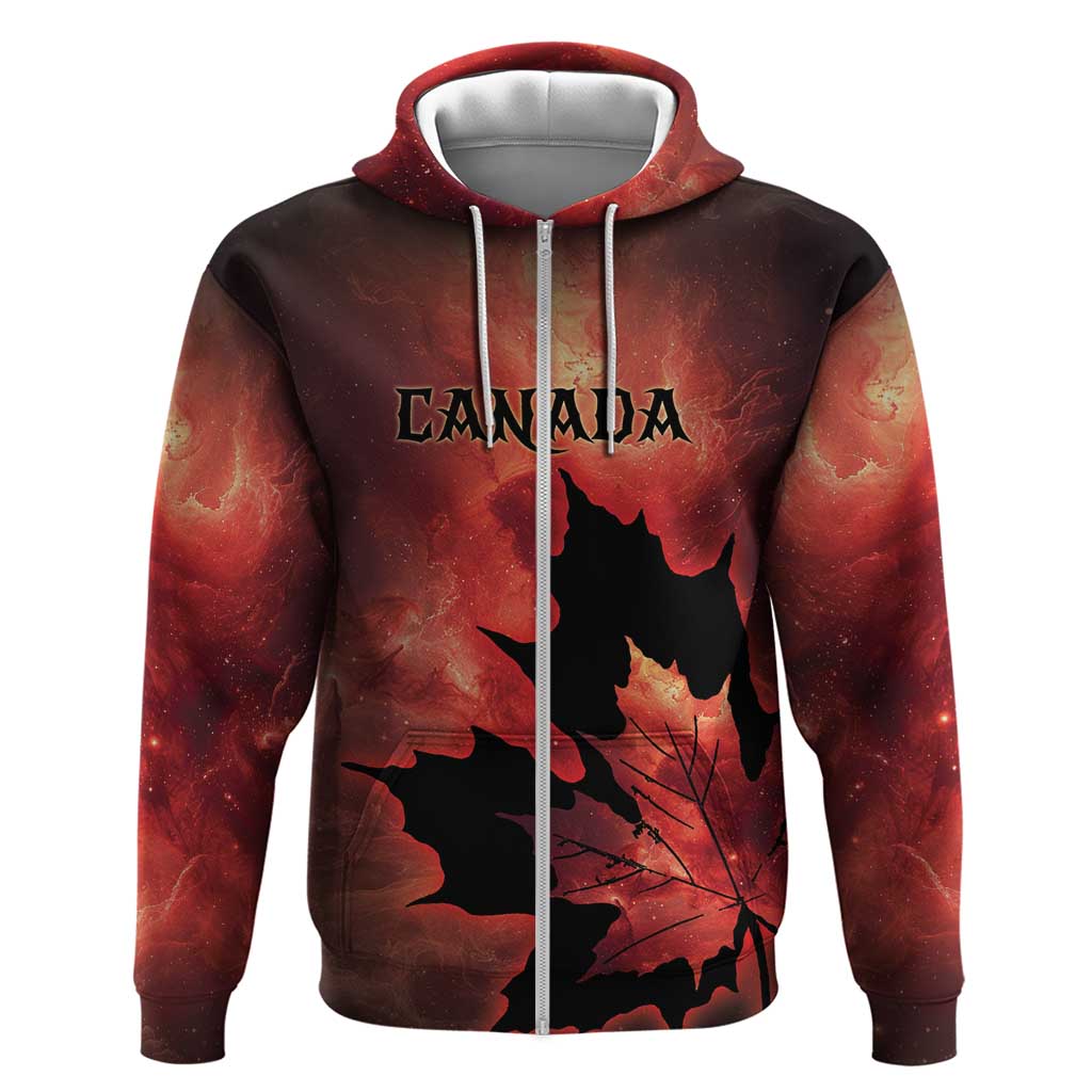 Personalized Canada Maple Leaf Hoodie Red Galaxy Style DT05