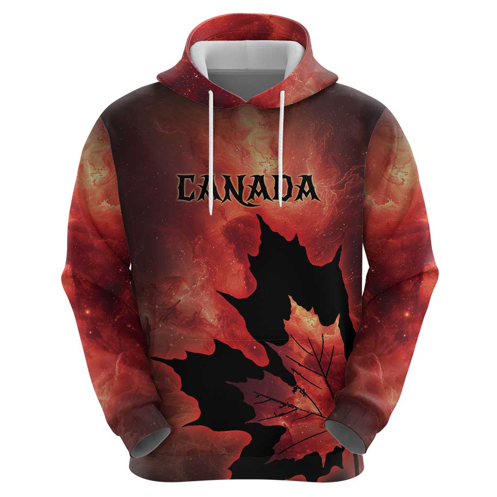 Personalized Canada Maple Leaf Hoodie Red Galaxy Style DT05