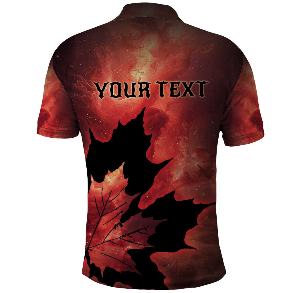 Personalized Canada Maple Leaf Polo Shirt Red Galaxy Style DT05