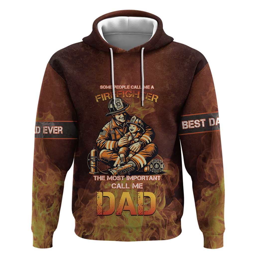 Firefighter Fathers Day Hoodie Best Dad Ever DT05