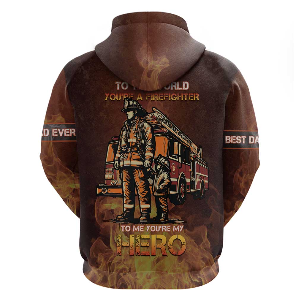 Firefighter Fathers Day Hoodie Best Dad Ever DT05
