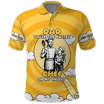 Chef Fathers Day Polo Shirt Dad You're The Master Chef In My Heart DT05