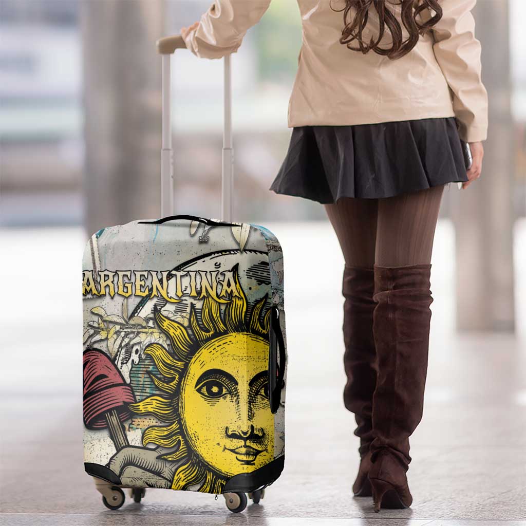 Argentina Luggage Cover Sol De Mayo Retro Style DT05