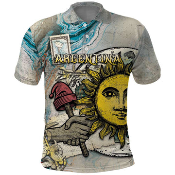 Argentina Polo Shirt Sol De Mayo Retro Style DT05