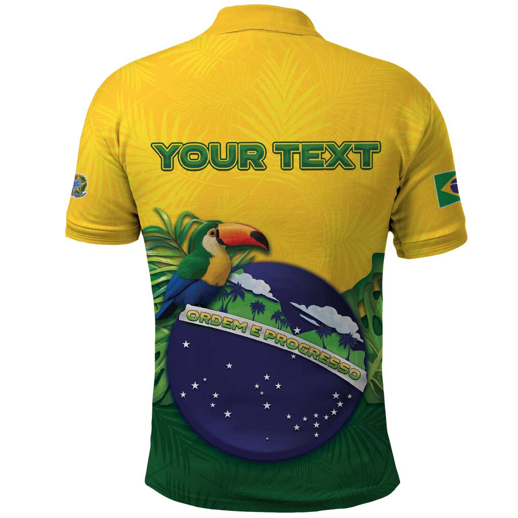 Personalized Brazil Polo Shirt Toco Toucan Tropical Vibes DT05