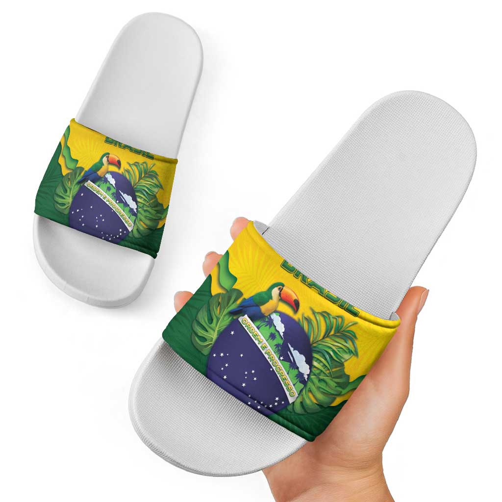 Brazil Slide Sandals Toco Toucan Tropical Vibes DT05