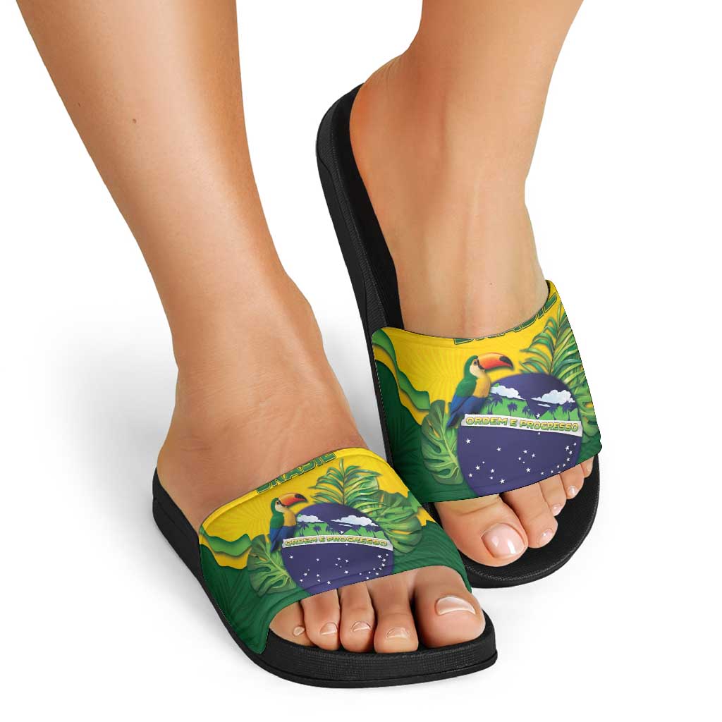 Brazil Slide Sandals Toco Toucan Tropical Vibes DT05