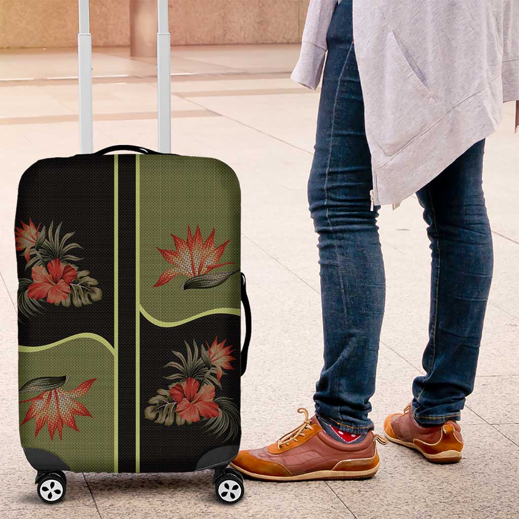 Western Yoke Luggage Cover Tropical Hibiscus Cowboy Style DT05