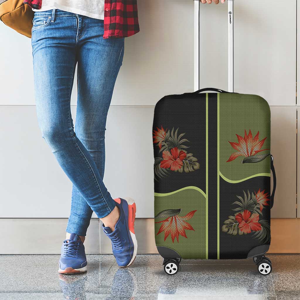 Western Yoke Luggage Cover Tropical Hibiscus Cowboy Style DT05