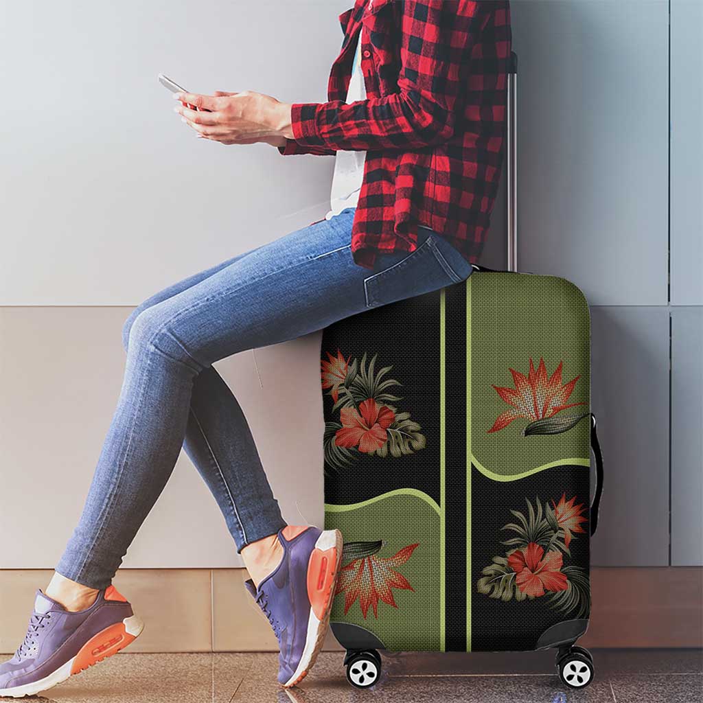Western Yoke Luggage Cover Tropical Hibiscus Cowboy Style DT05