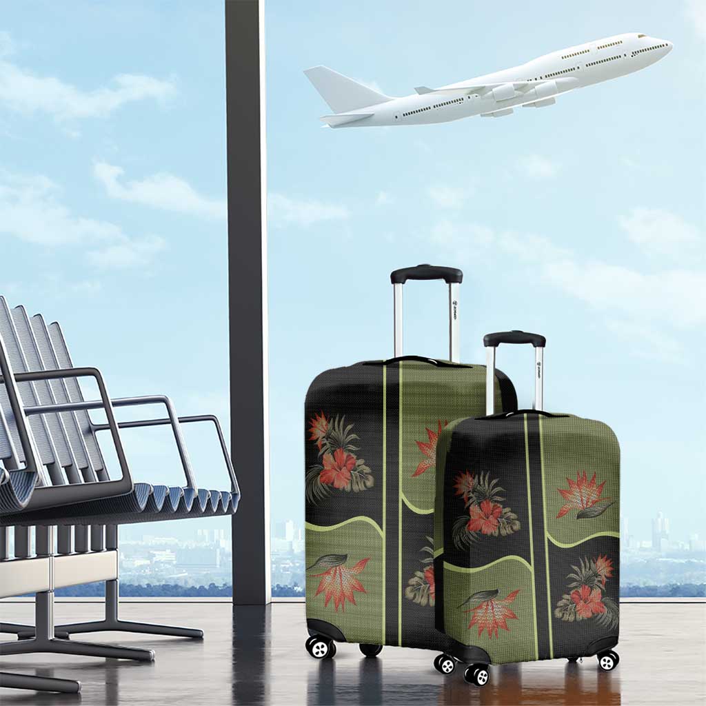Western Yoke Luggage Cover Tropical Hibiscus Cowboy Style DT05