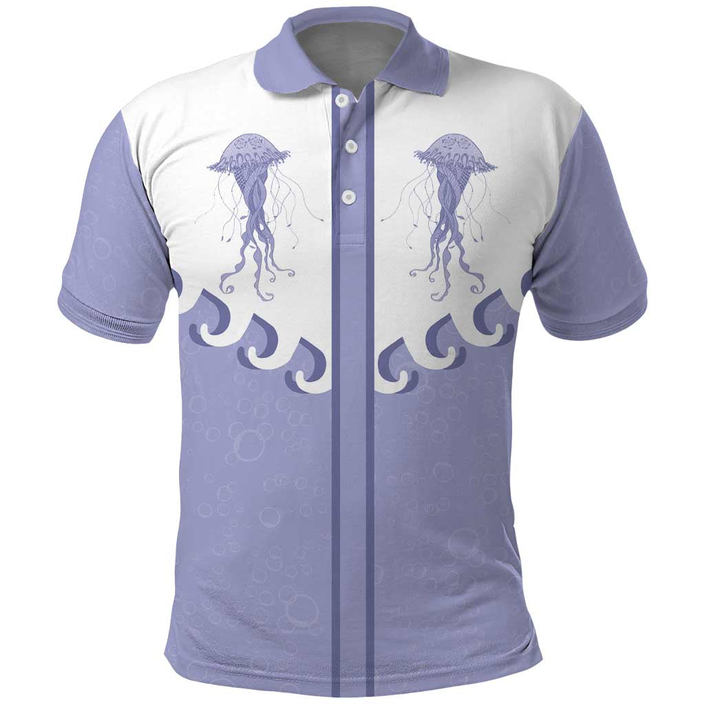Western Yoke Polo Shirt Jellyfish And Water Bubbles Cowboy Style DT05
