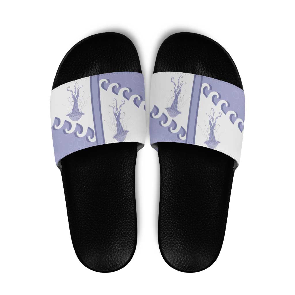 Western Yoke Slide Sandals Jellyfish And Water Bubbles Cowboy Style DT05