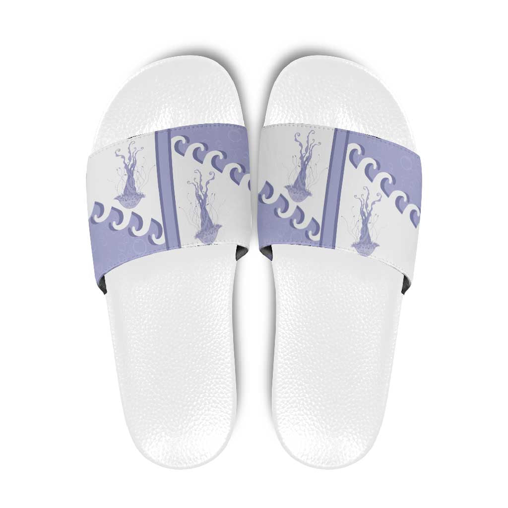 Western Yoke Slide Sandals Jellyfish And Water Bubbles Cowboy Style DT05