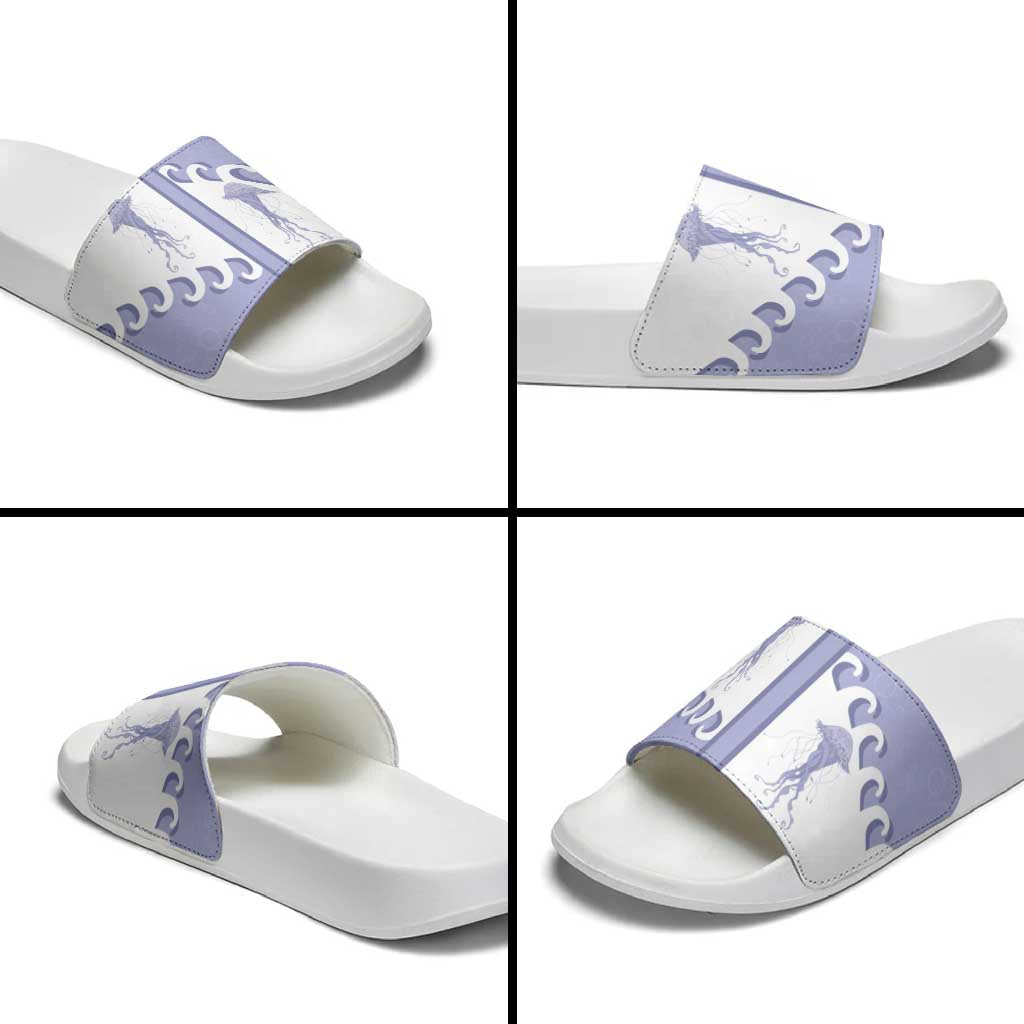 Western Yoke Slide Sandals Jellyfish And Water Bubbles Cowboy Style DT05