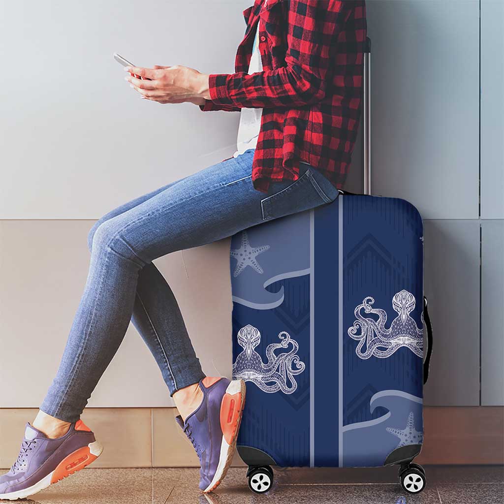 Western Yoke Luggage Cover Octopus And Coral Cowboy Style DT05