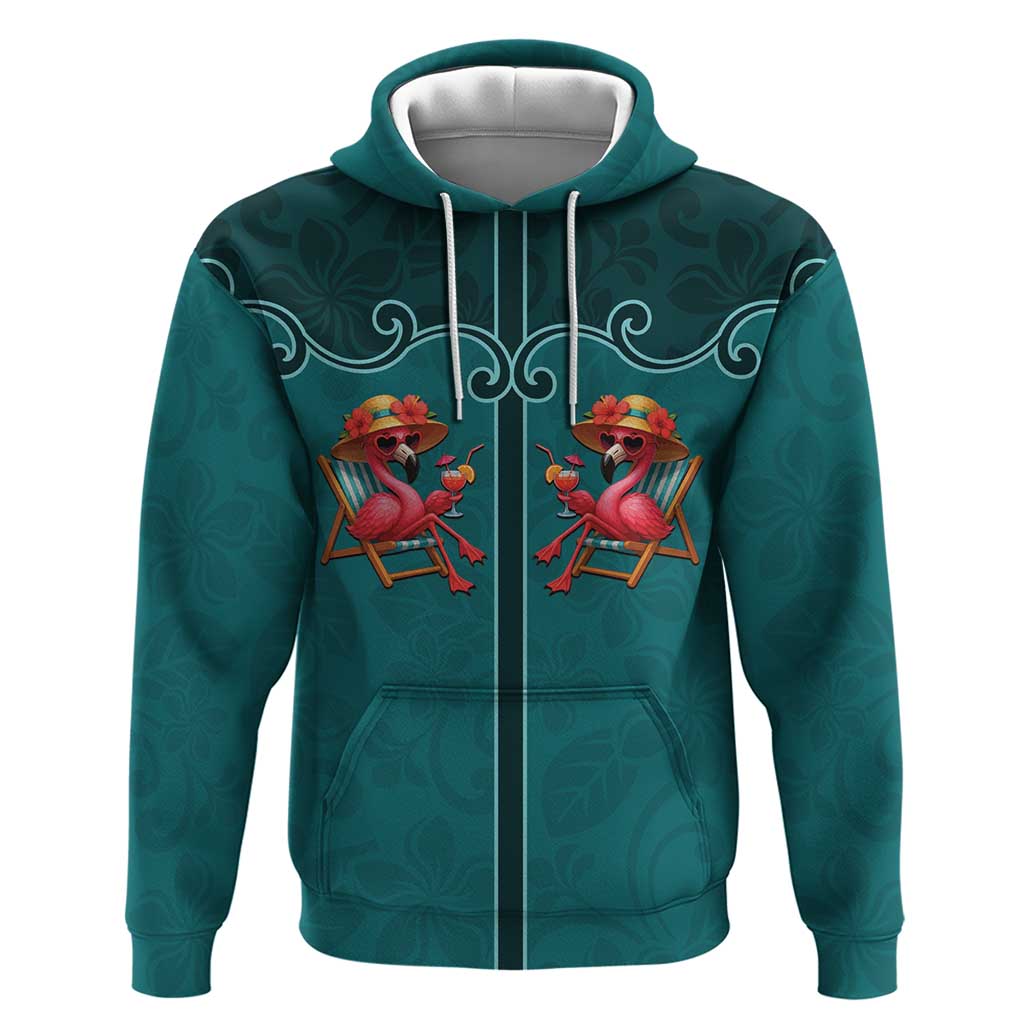 Western Yoke Hoodie Flamingo Relax Cowboy Style DT05