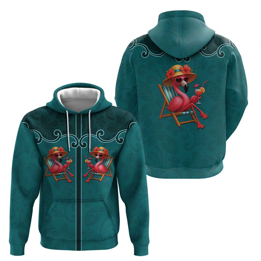 Western Yoke Hoodie Flamingo Relax Cowboy Style DT05