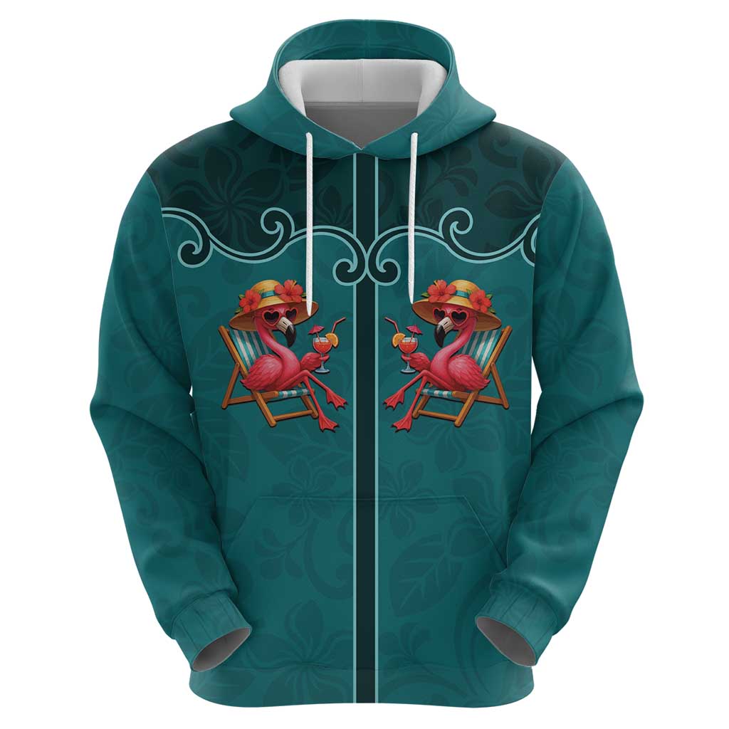 Western Yoke Hoodie Flamingo Relax Cowboy Style DT05