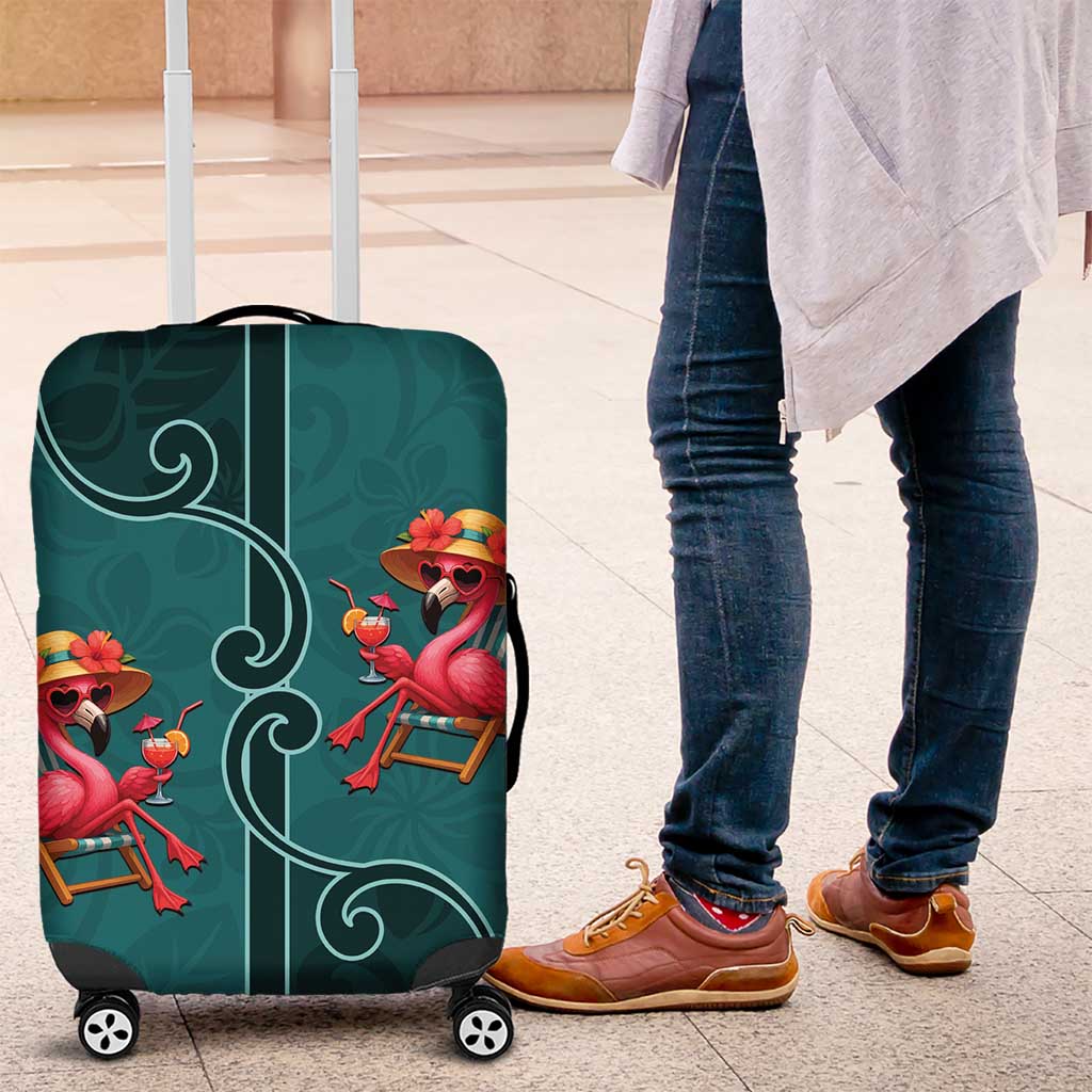 Western Yoke Luggage Cover Flamingo Relax Cowboy Style DT05