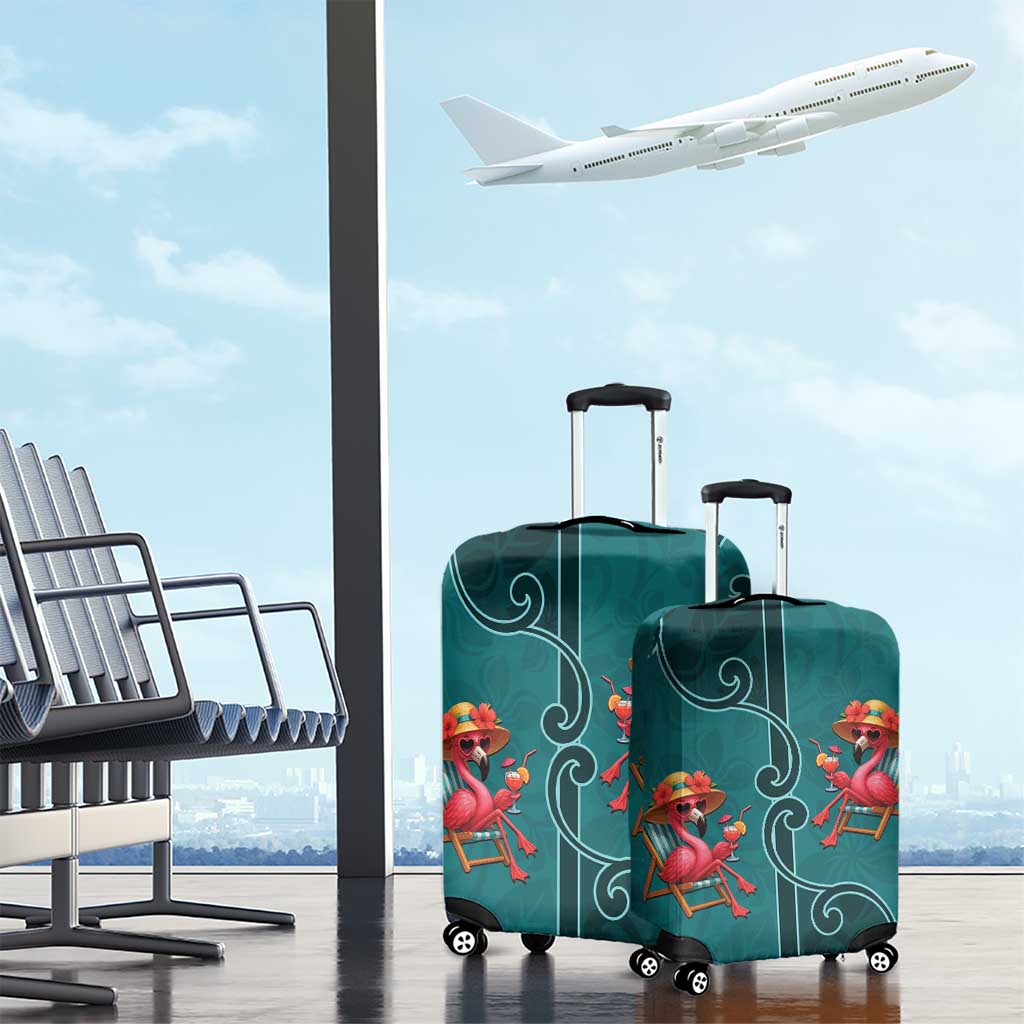 Western Yoke Luggage Cover Flamingo Relax Cowboy Style DT05