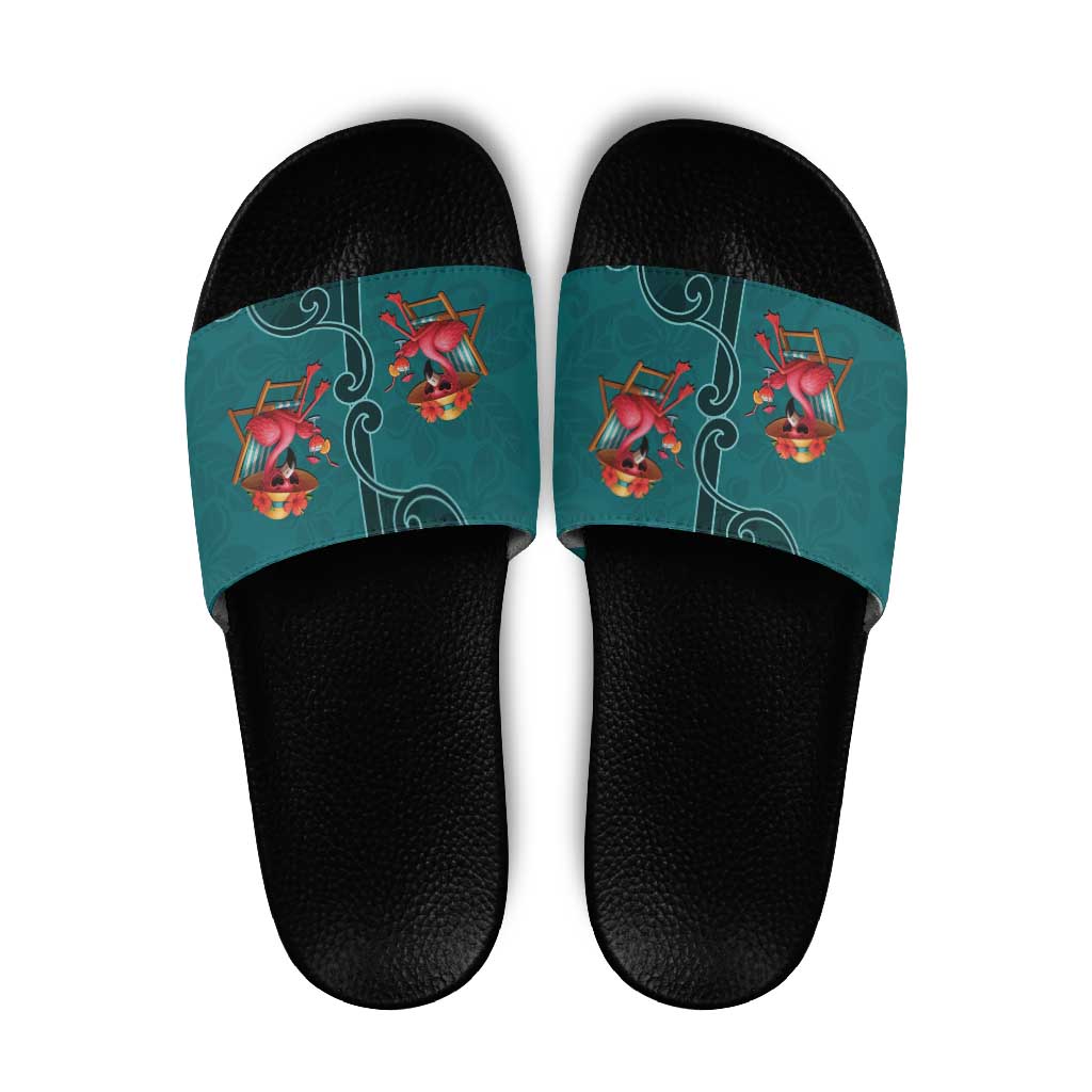 Western Yoke Slide Sandals Flamingo Relax Cowboy Style DT05
