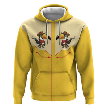 Western Yoke Hoodie Toucan Cowboy Style DT05