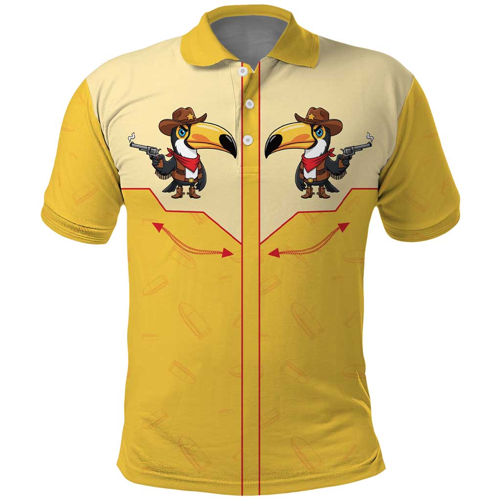 Western Yoke Polo Shirt Toucan Cowboy Style DT05