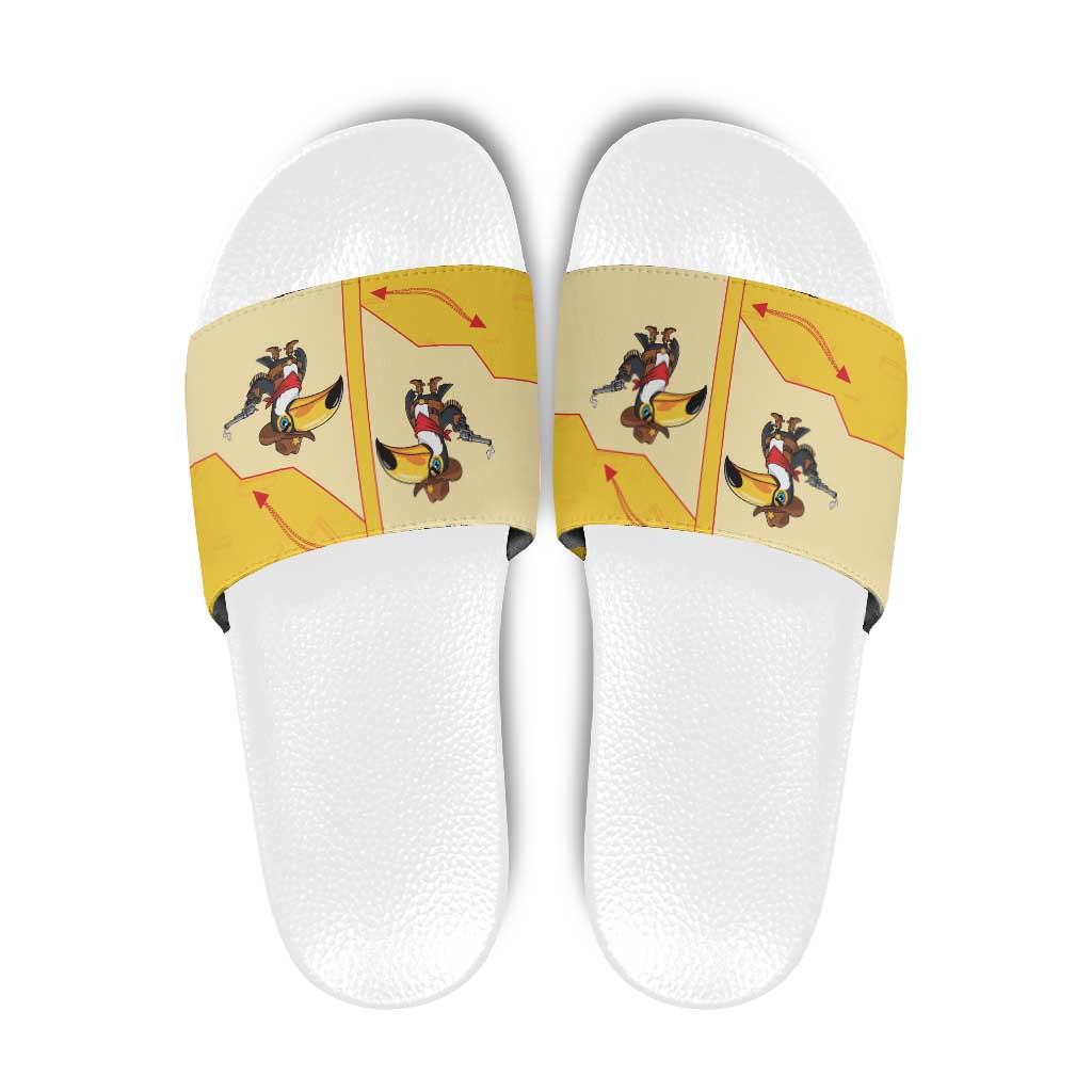 Western Yoke Slide Sandals Toucan Cowboy Style DT05