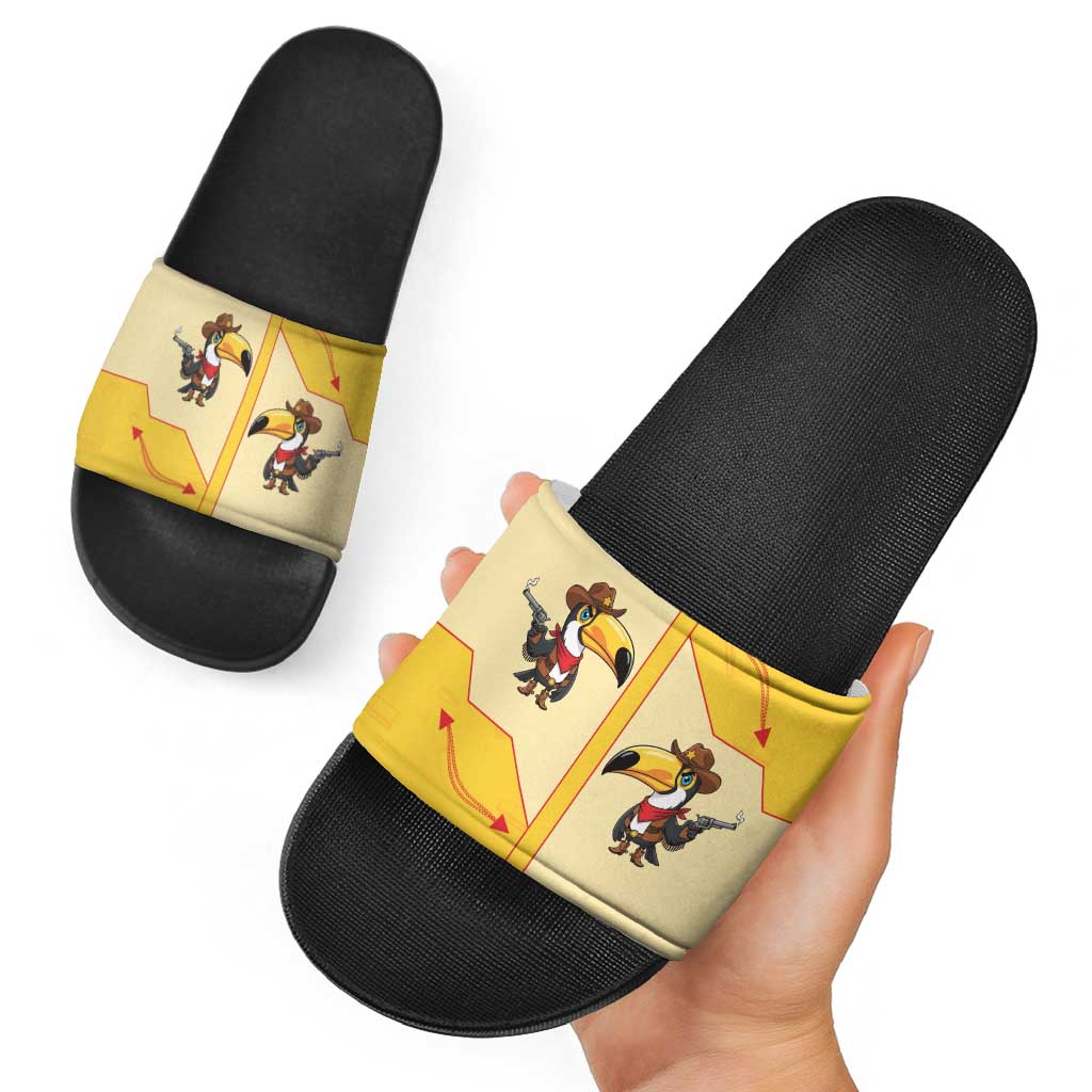 Western Yoke Slide Sandals Toucan Cowboy Style DT05
