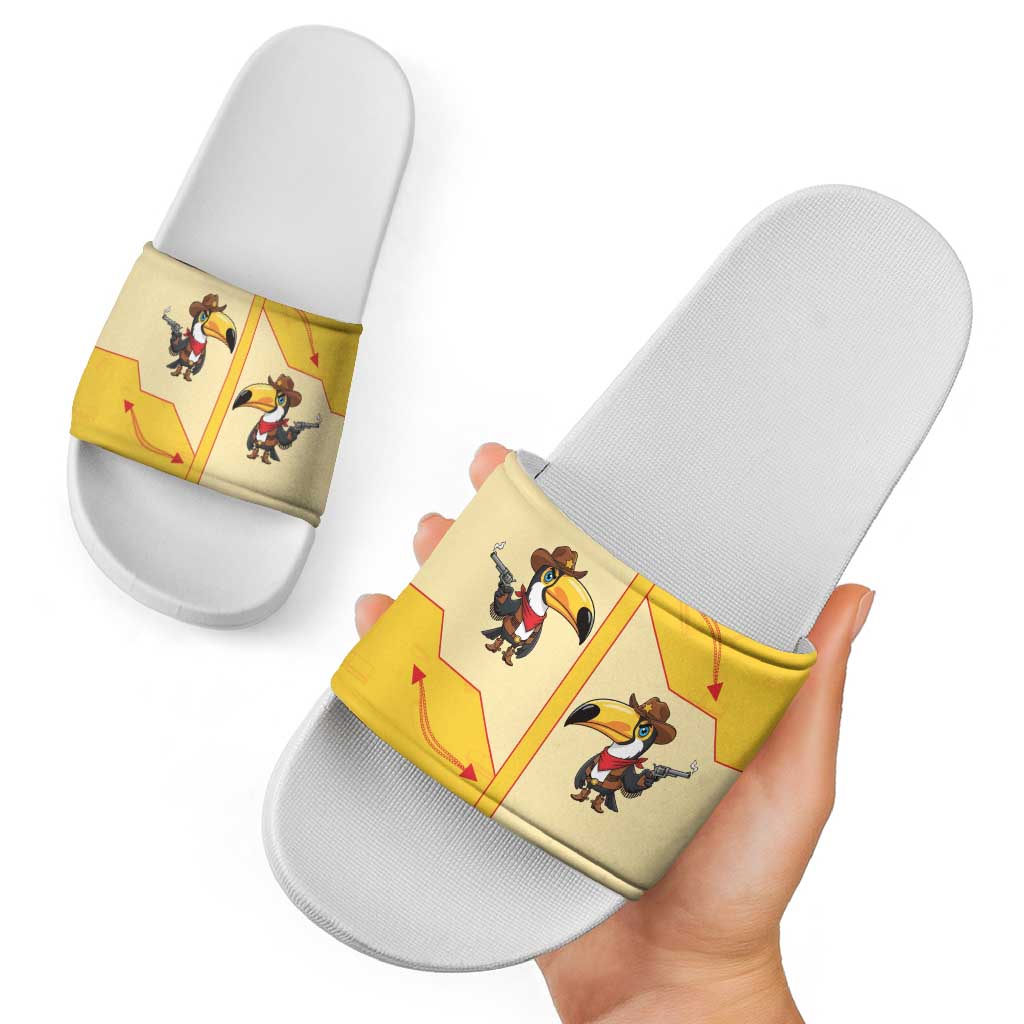 Western Yoke Slide Sandals Toucan Cowboy Style DT05