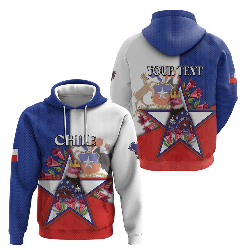 Personalized Chile Hoodie Andean Condor With Chilean Bellflower DT05