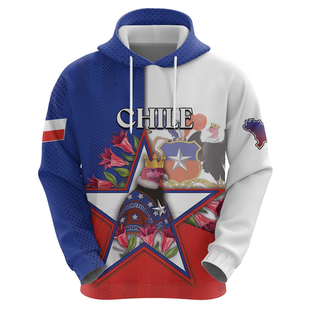 Personalized Chile Hoodie Andean Condor With Chilean Bellflower DT05